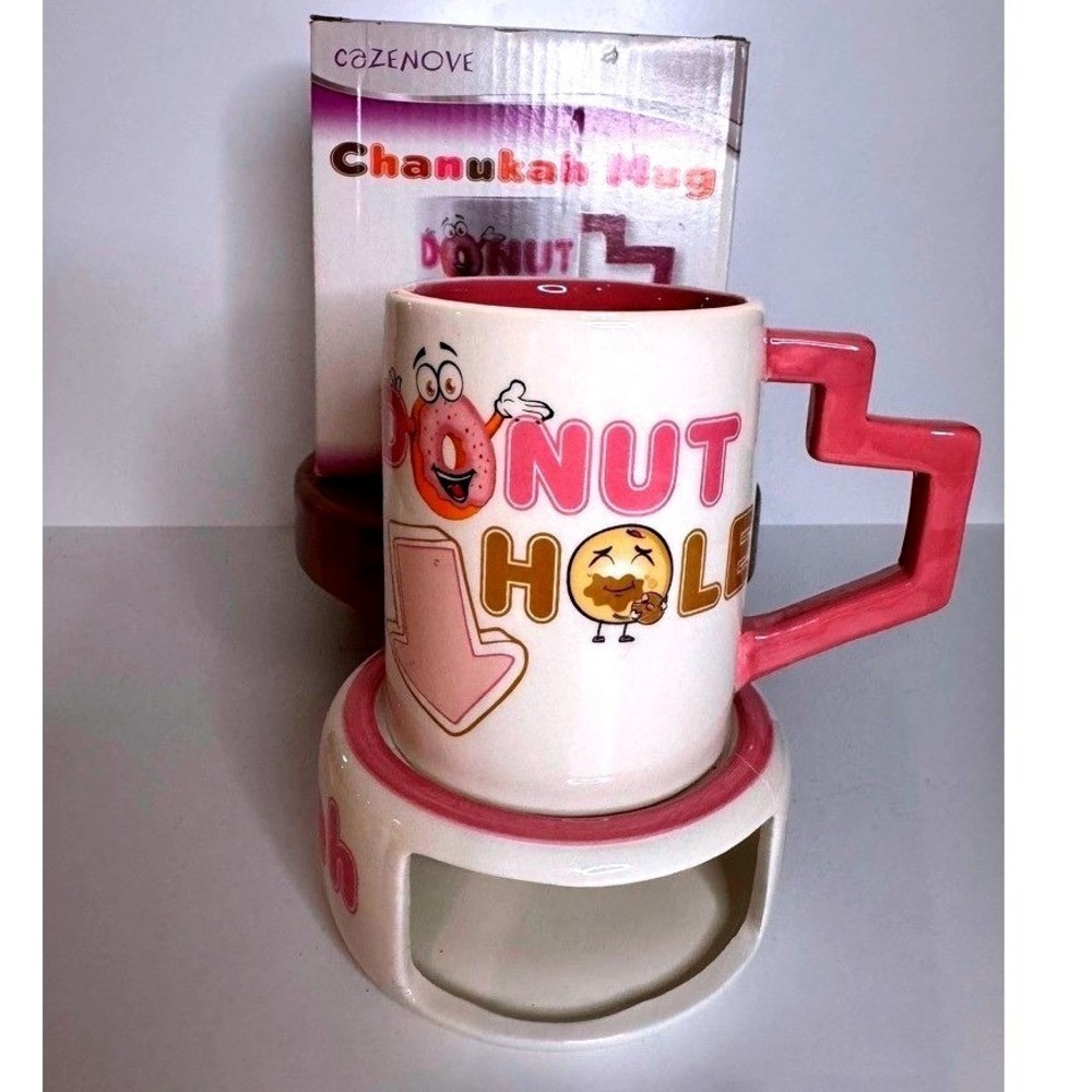 Super Fun Hanukkah Mug with‎ Built-In Donut Holder